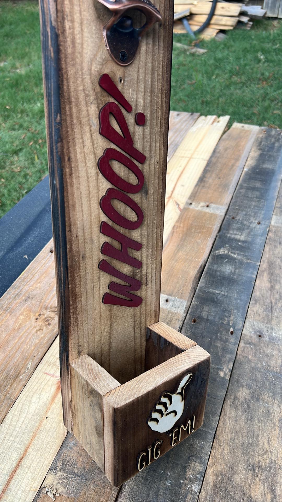 Texas Aggie "WHOOP" Wall Mounted Bottle Opener