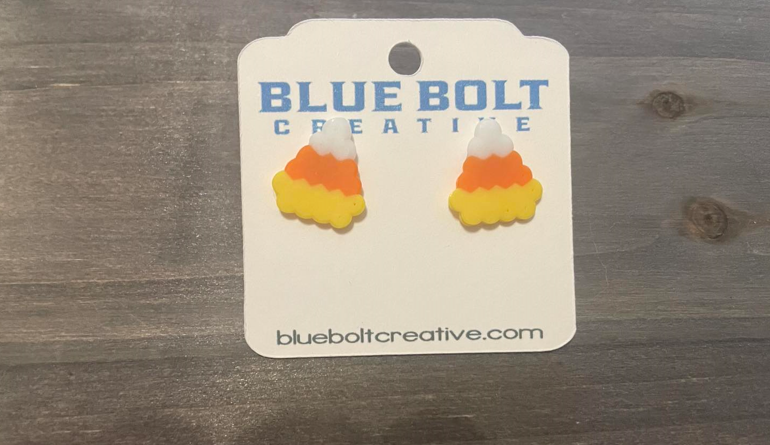 Candy Corn - Halloween Perler Bead Earrings